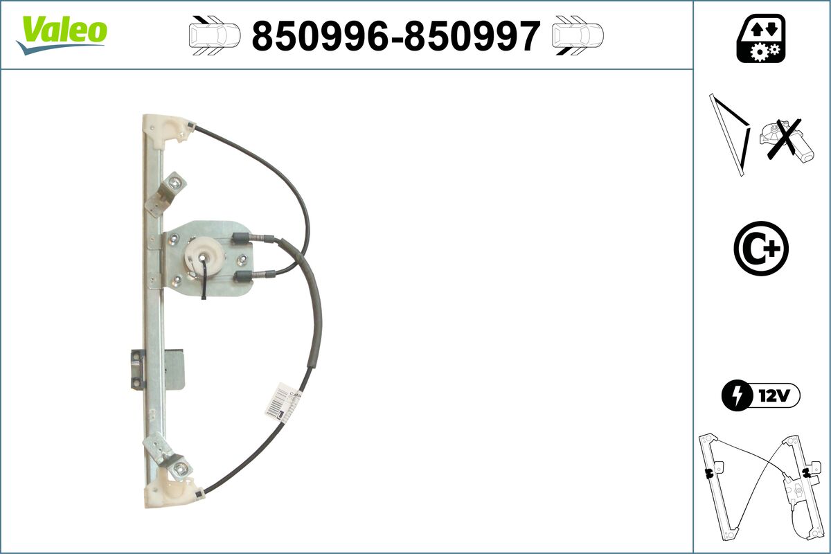 Mecanism actionare geam 850996 VALEO